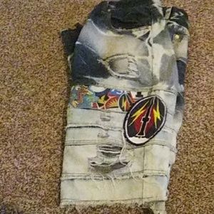 Vintage Americana denim patch shorts